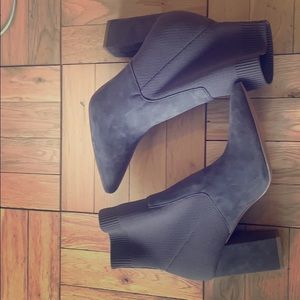 Grey suede booties